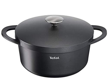 TEFAL TRATTORIA Schmortopf 24 cm, Bräter aus Alugus, antihaft beschichteter Topf, gute Wärmespeicherung, Schmorgerichte, Bratentopf, für alle gängigen Herdarten geeignet, Induktion, schwarz, E21846 im Sale